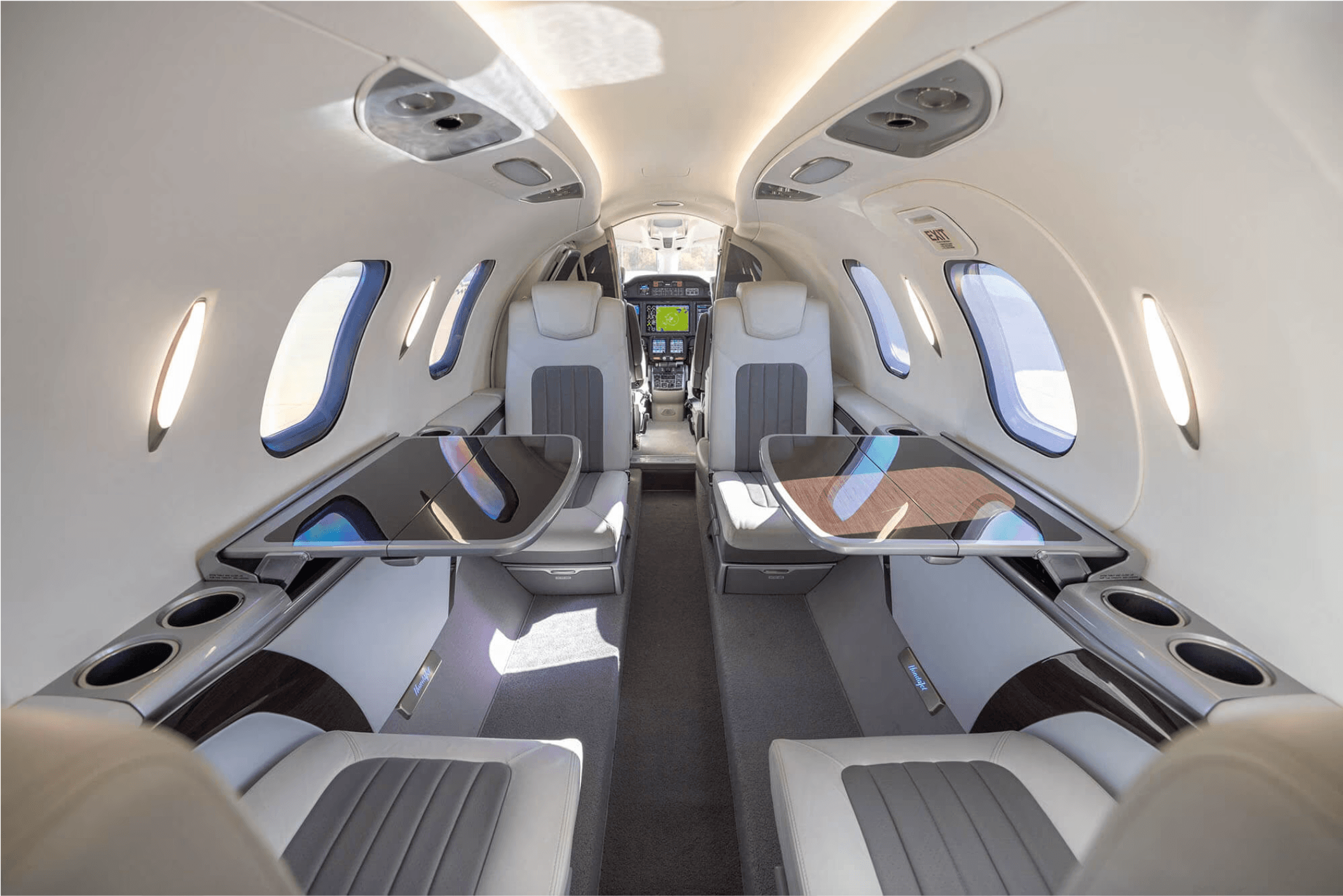 small private jet interior